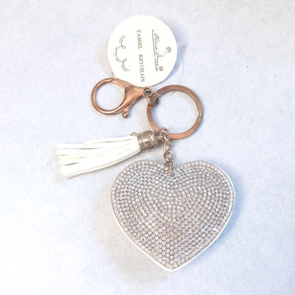 NEW Sparkly Heart Keychain